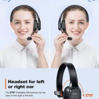 TECKNET  Bluetooth слушалка с шумопотискане на микрофон офис Call center, снимка 9 - Bluetooth слушалки - 40603059