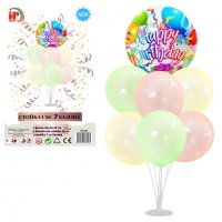 Комплект Балони "Happy Birthday" на стойка /7 броя, снимка 1 - Декорация за дома - 32834385