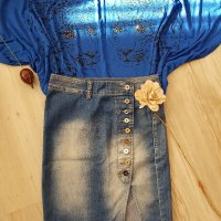 Лот дънчена пола#блузка#S, снимка 2 - Поли - 34877606