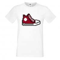 Мъжка тениска 8-bit shoe red, снимка 5 - Тениски - 33028258