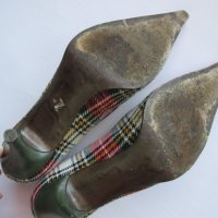 Обувки на висок ток шотландско каре н.40, снимка 4 - Дамски обувки на ток - 27015341