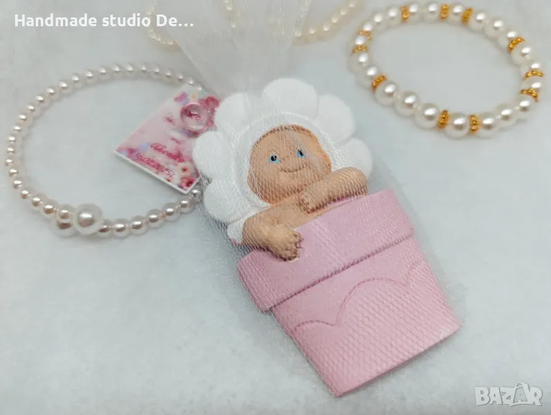 Гипсови фигурки-подаръци за гости-бебе в саксия, снимка 1