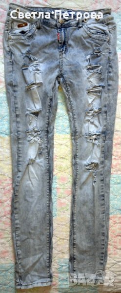 Нови ластични памучни дънки,  с размери 29/32 и височина 165-174 см., снимка 1