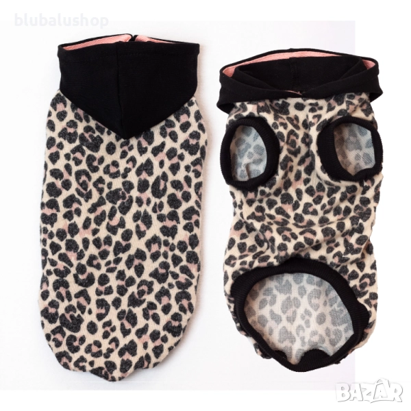Леопардов суичър с качулка за кучета – стил и комфорт, снимка 1