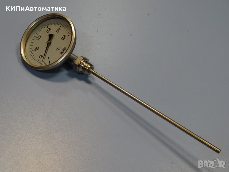 биметален термометър JUMO thermometer ф100mm, 0/+300°C, L-235mm, снимка 1