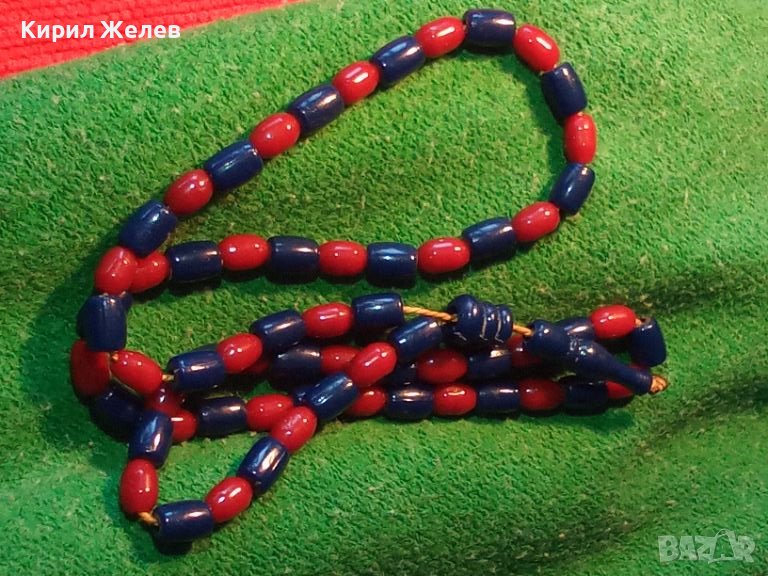 СТАРА РЯДКА КОЛЕКЦИОНЕРСКА МОЛИТВЕНА БРОЕНИЦА от ЦВЕТНО СТЪКЛО МАЙСТОРСКА ИЗРАБОТКА 43990, снимка 1