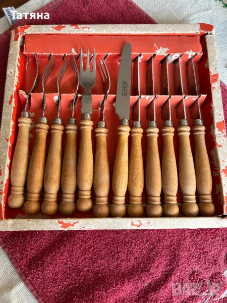 Комплект прибори за торта , Габрово,  винтидж, снимка 1