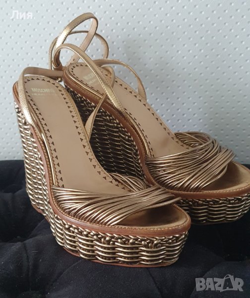 Moschino сандали с платформа естествена кожа, снимка 1