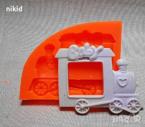 Влак Влакче Локомотив голям Baby рамка снимка силиконов молд форма фондан гипс шоколад , снимка 1