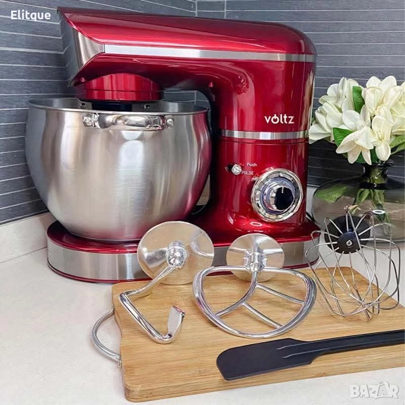 Планетарен миксер Voltz V51115G – 5L инокс купа, 6 скорости + Pulse, 3 бъркалки, снимка 1