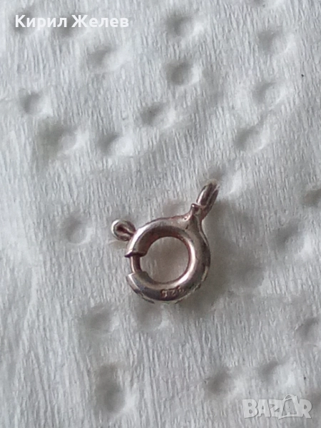 Сребърна карабинка закопчалка 37920, снимка 1