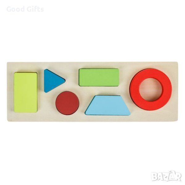 Дървен пъзел с геометрични фигури, снимка 1