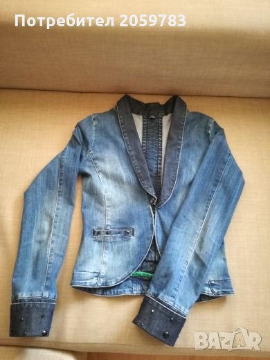 Дамско дънково вталено якенце тип сако на Franko Ferucci, снимка 1