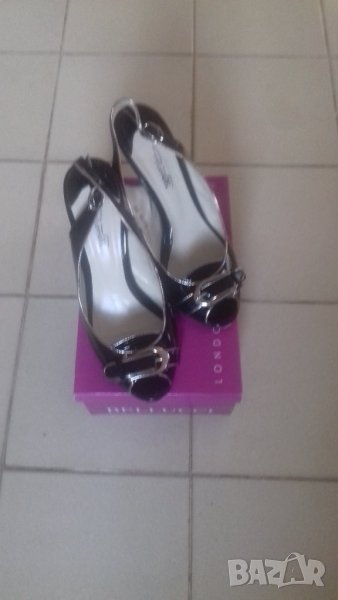 Дамски елегантни,лачени официални обувки без пръсти,10см ток,номер 37, снимка 1