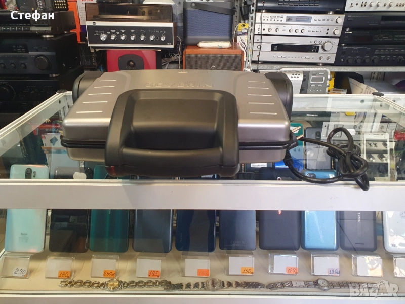 НОВА! Електрическа скара, Severin, 1800W, Термоустойчив капак, Контрол на температурата, Незалепващи, снимка 1