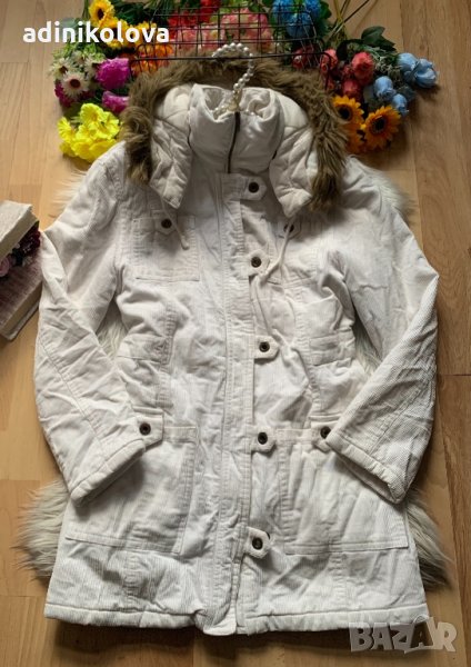 Джинсова бяла парка, снимка 1