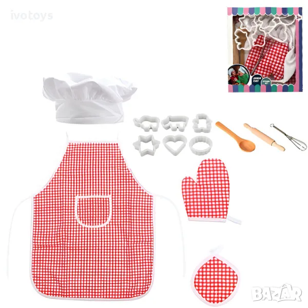Детски готварски комплект с престилка и шапка - Код 5473, снимка 1