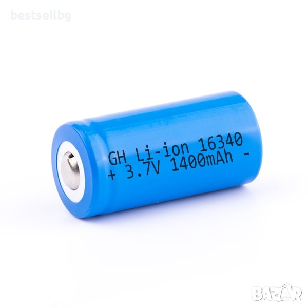 Мощна акумулаторна батерия 16340 1400mAh презареждаща се 123A 3.7V, снимка 1