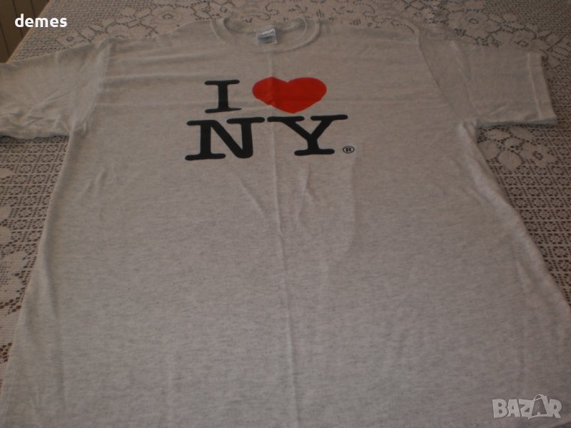 Оригинална тениска с къс ръкав с шампа I LOVE NY, размер L, снимка 1