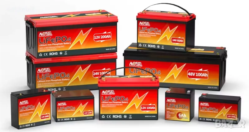 LiFePO4 12V 24V 36V 48V 6-300A UPS POWER BANK Aкумулатор кемпер солар, снимка 1