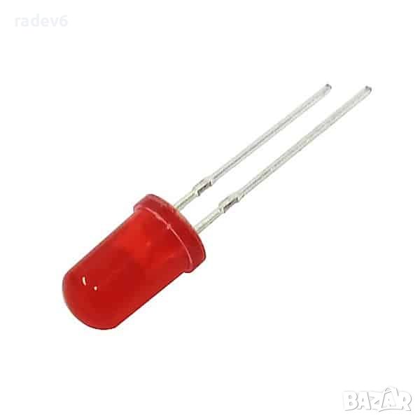 Светодиод 5MM червен, LED F5, къси изводи, снимка 1
