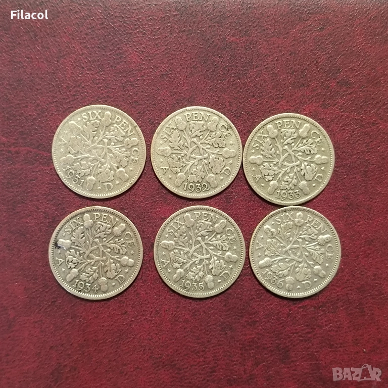 Великобритания серия 6 пенса 1931 - 1936 г. Джордж V, снимка 1
