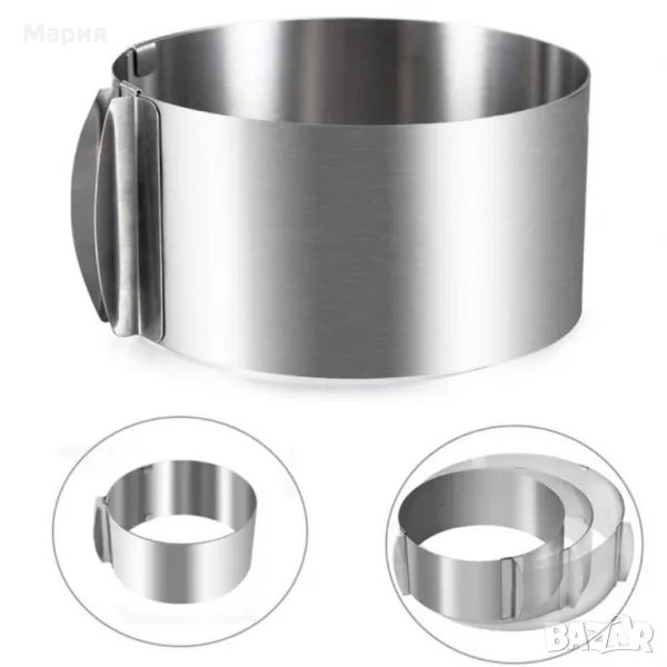 Регулируема форма за блат за торта от неръждаема стомана, снимка 1