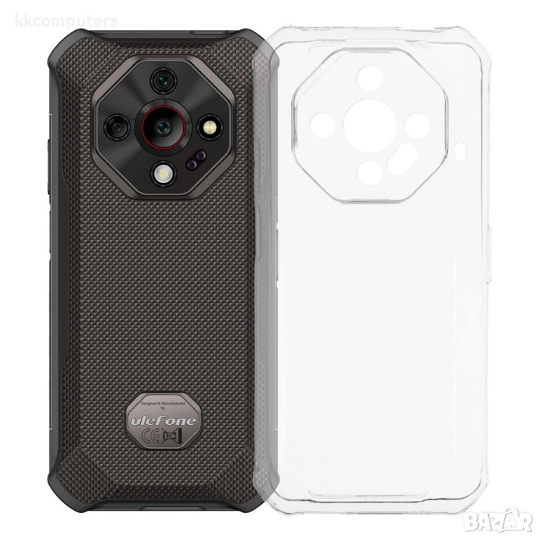 Калъф с протектор за Ulefone Armor X16 – мек TPU удароустойчив калъф, прозрачен или черен, снимка 1