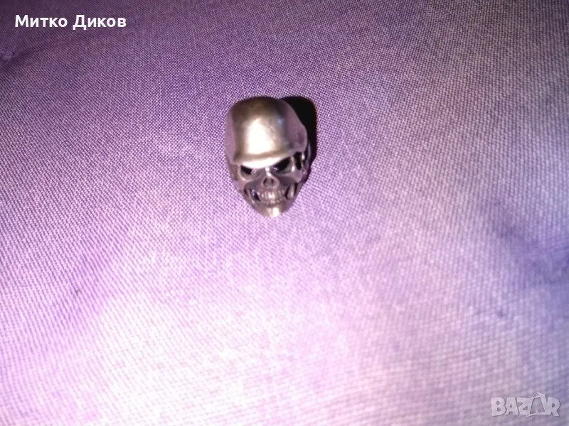 Сребърен пръстен 14грама 925 пр.Тип Харлей Дейвидсон черепи German Helmet skull ring, снимка 1