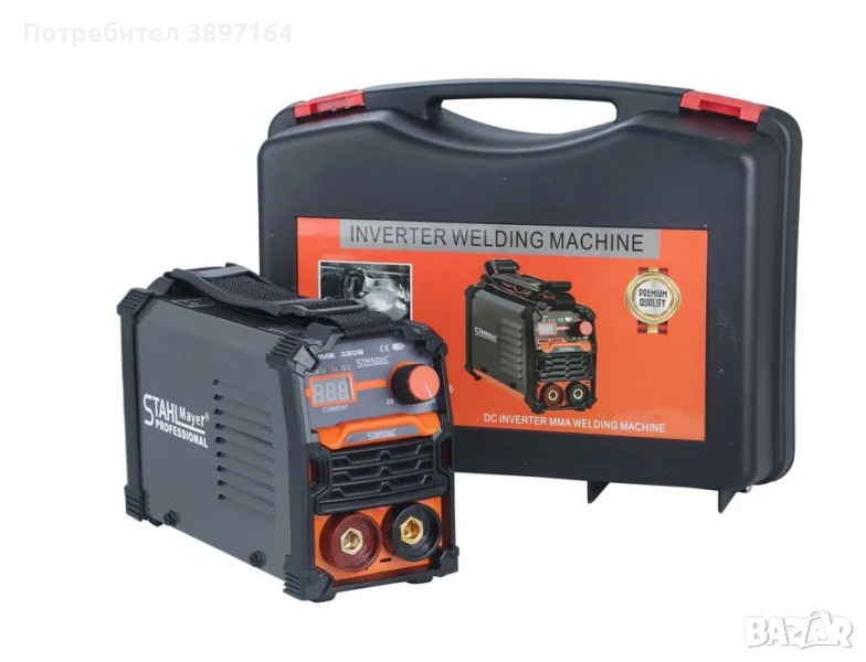Професионален инверторен електрожен в куфар STAHLMAYER 350А с дисплей, снимка 1