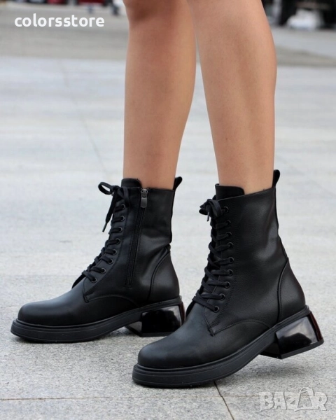 Равни боти - черна кожа - BMG10 , снимка 1