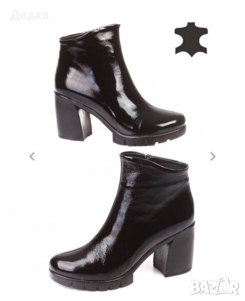 Дамски боти естествен лак, снимка 1