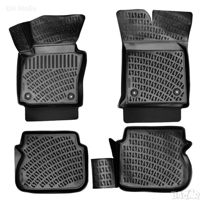 Гумени Стелки Rizline 3D тип Легени К-т 5 части за VW Caddy 2003-2020, снимка 1