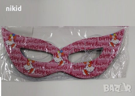 Коте Кити Hello Kitty 10 бр домино маска за очи лице парти рожден ден, снимка 1