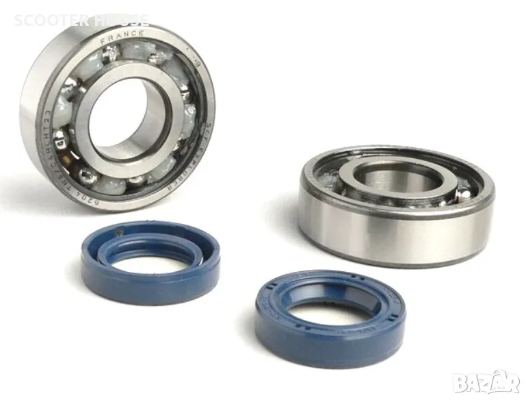 Bearing and oil seal set for crankshaft -CIF- Peugeot 50cc (horizontal cylinder) BGM1013, снимка 1