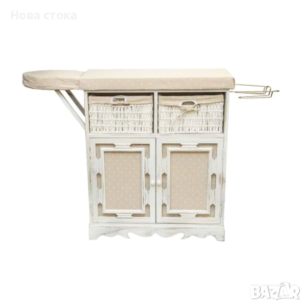 Шкаф с дъска за гладене, бял цвят, 72*31*86 см, снимка 1