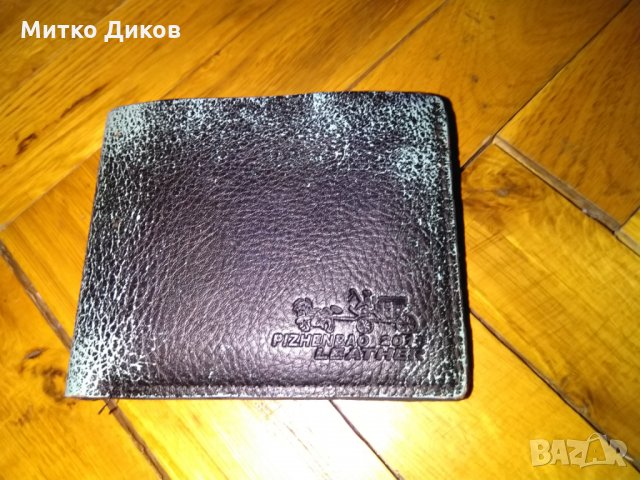 Портфейл кожен пръскан с цип, снимка 2 - Портфейли, портмонета - 26577605