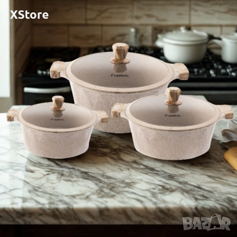 Готварски комплект касероли PEARL SERIES Lexical – Лукс, ефективност и стил в кухнята, снимка 4 - Съдове за готвене - 52185327