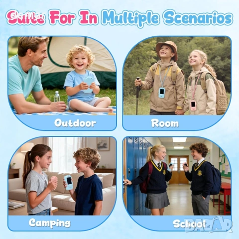 2 бр. видео уоки-токи за деца 3+ години, промяна на гласа, розово и синьо, снимка 5 - Образователни игри - 53607583