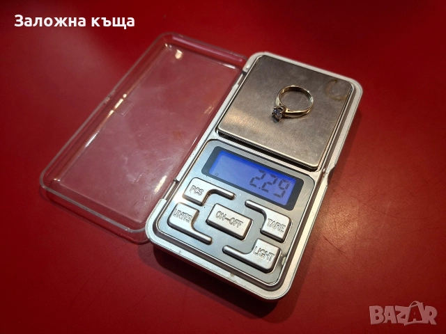 Дамски златен годежен пръстен - 2,29 гр. / 585 / 14К / 16 мм. (бяло злато), снимка 7 - Пръстени - 52692956