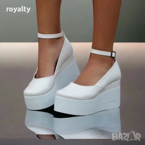 Обувки на платформа - Кожа