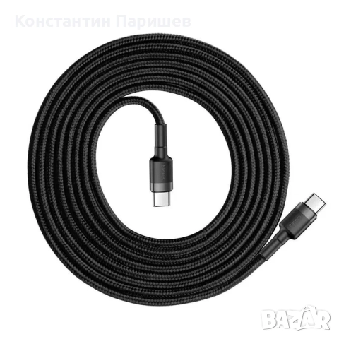 Кабел Baseus Cafule USB-C PD PD2.0 60W 20V 3A QC3.0 2м CATKLF-HG1, снимка 3 - USB кабели - 52164912