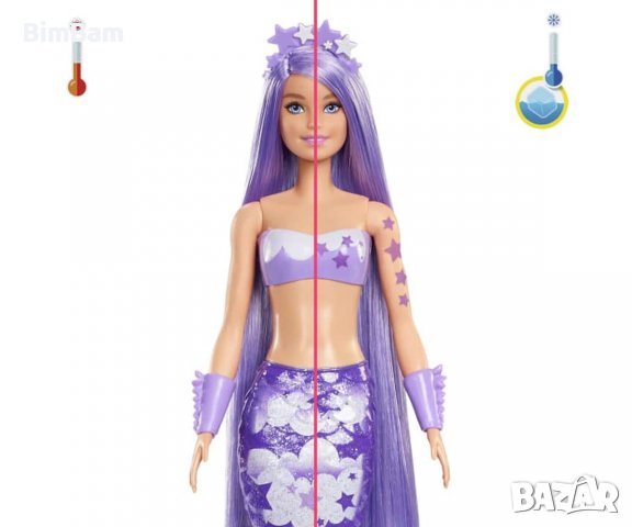 Куклa Barbie Color Reveal с магическа трансформация - цветна русалка, снимка 5 - Кукли - 38925671