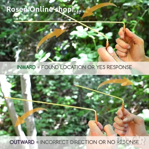 Професионални медни позлатени багети за откриване на вода,съкровища,кухини и др., снимка 7 - Други машини и части - 50965395