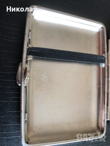 Метална табакера V.H. (Von Hofe) – Made in Germany (за 14 цигари 80 мм), компактна, много запазена, снимка 11 - Табакери - 53572544