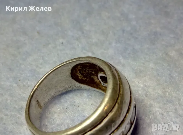 СТАР ДИЗАЙНЕРСКИ СКЪПОЦЕНЕН СРЕБЪРЕН ПРЪСТЕН СРЕБРО 925 с КАМЪНИ МОЙСАНИТ 25830, снимка 4 - Пръстени - 49886190