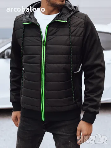 Мъжко преходно ватирано яке с качулка, 2цвята , снимка 6 - Якета - 47466742