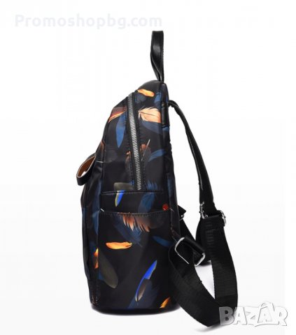 Дамска раница Emma, 3D Принт, Черна, снимка 5 - Раници - 32836372