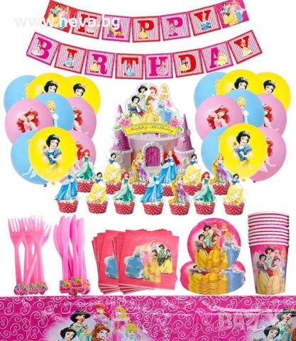 Украса за рожден ден Дисни принцеси