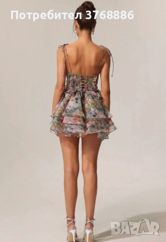 Ефирна рокля с флорален щамп, снимка 4 - Рокли - 53559020